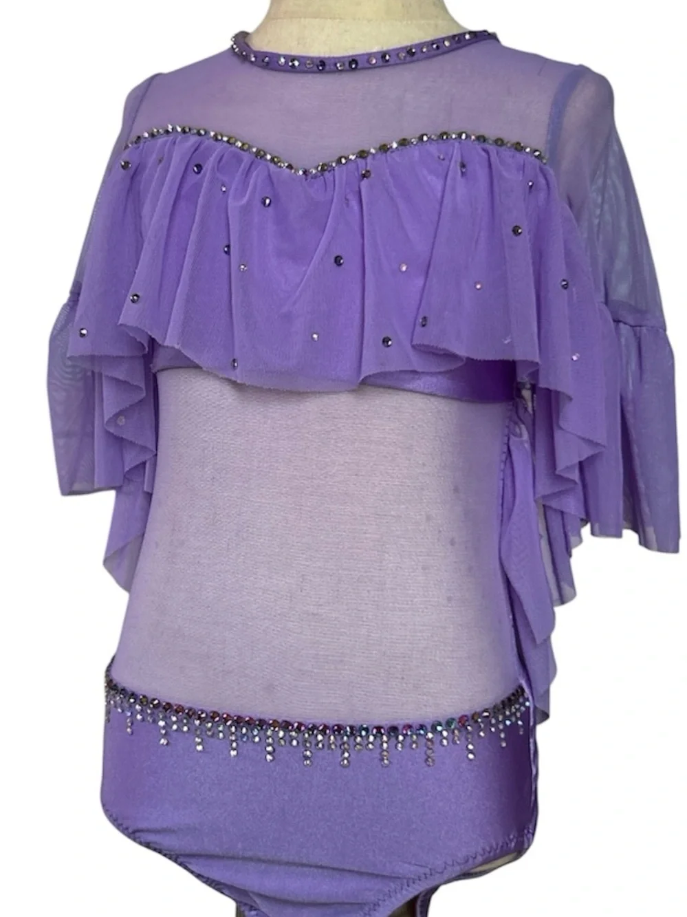 Custom Lilac Lyrical Ruffle Sleeve Dance Costume